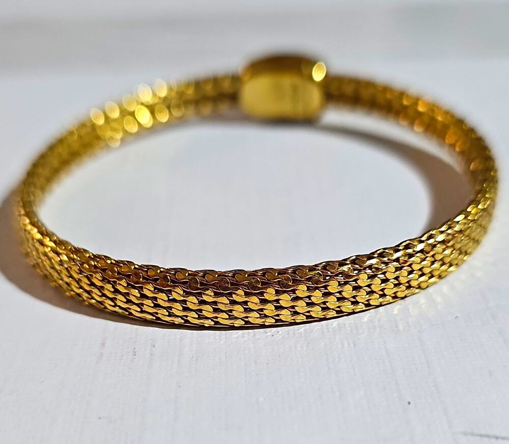 Vintage Monet Bracelet Mesh Gold Tone